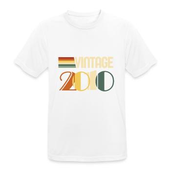 Vintage 2010 - 2010 Anniversary Gift - Men's Breathable T-Shirt - white - Front - AI Model Male 185 dark (185cm)