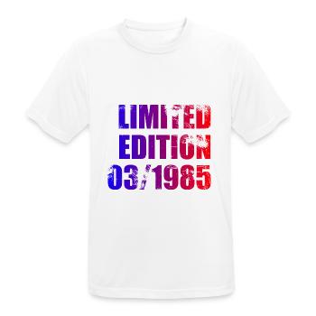 40e anniversaire Edition limitée 03/1985 - T-shirt respirant Homme - blanc - Devant - AI Model Male 185 dark (185cm)
