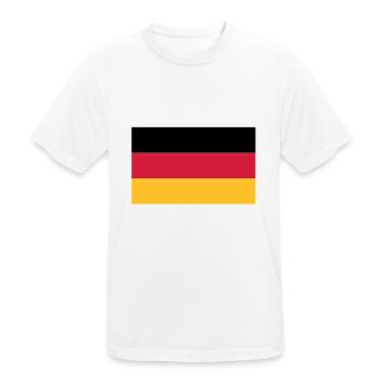 Drapeau de l'Allemagne - T-shirt respirant Homme - blanc - Devant - AI Model Male 185 dark (185cm)