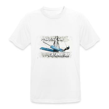 Hydroptère catamaran - T-shirt respirant Homme - blanc - Devant - AI Model Male 185 dark (185cm)