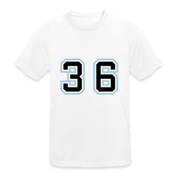 36 Number Symbol - Men's Breathable T-Shirt - white - Front - AI Model Male 185 dark (185cm)