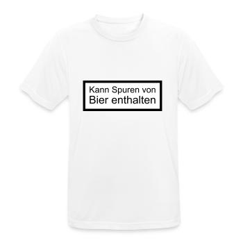 Kann Spuren von Bier enthalten - Männer T-Shirt atmungsaktiv - Weiß - Vorne - AI Model Male 185 dark (185cm)