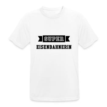 Eisenbahner Eisenbahnerin Railteam Zug Transport - Männer T-Shirt atmungsaktiv - Weiß - Vorne - AI Model Male 185 dark (185cm)