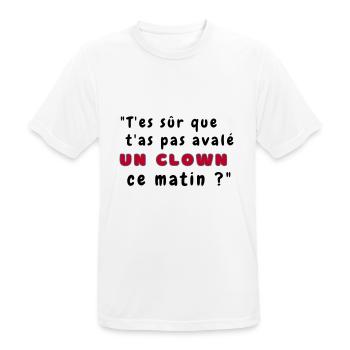 T-shirt Le chat clown - T-shirt respirant Homme - blanc - Devant - AI Model Male 185 dark (185cm)