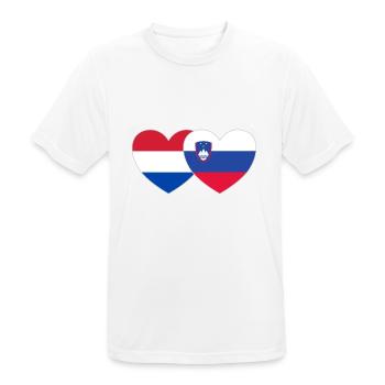Holland Slowenien Flagge Herz - Männer T-Shirt atmungsaktiv - Weiß - Vorne - AI Model Male 185 dark (185cm)
