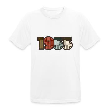 1955 retro vintage - Men's Breathable T-Shirt - white - Front - AI Model Male 185 dark (185cm)