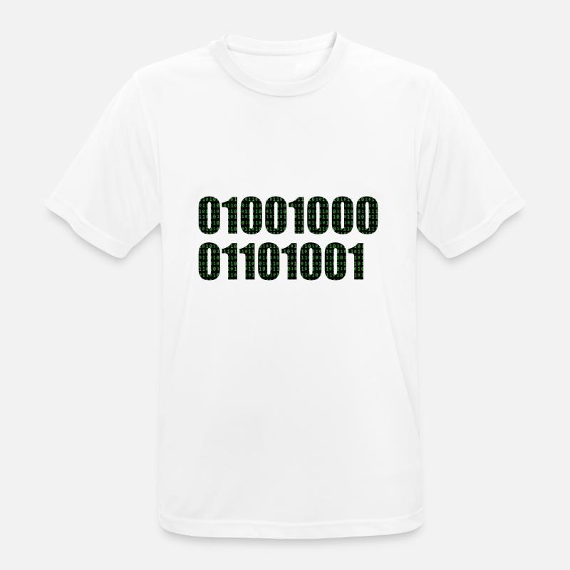 Binary code "Hi" - Men's Breathable T-Shirt - white