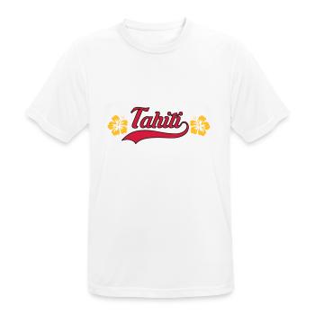 Tahiti hibiscus - T-shirt respirant Homme - blanc - Devant - AI Model Male 185 dark (185cm)