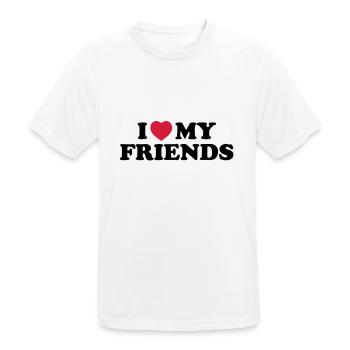 I love my friends - T-shirt respirant Homme - blanc - Devant - AI Model Male 185 dark (185cm)