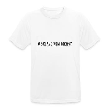 Sklave vom Dienst - Männer T-Shirt atmungsaktiv - Weiß - Vorne - AI Model Male 185 dark (185cm)