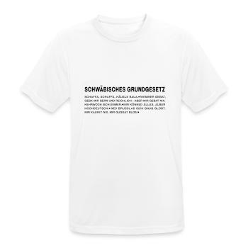 Schwäbisches Grundgesetz - Männer T-Shirt atmungsaktiv - Weiß - Vorne - AI Model Male 185 dark (185cm)