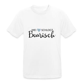 Mei Herz schlogt Boarisch - Bayern, - Männer T-Shirt atmungsaktiv - Weiß - Vorne - AI Model Male 185 dark (185cm)