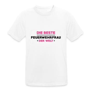 Feuerwehrmann Feuerwehrfrau Feuer Feuerwehr - Männer T-Shirt atmungsaktiv - Weiß - Vorne - AI Model Male 185 dark (185cm)