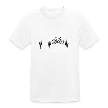 Fréquence cardiaque de vélo ECG - T-shirt respirant Homme - blanc - Devant - AI Model Male 185 dark (185cm)