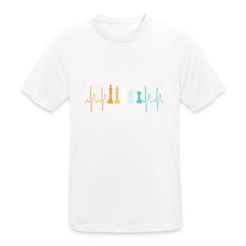 Chess Heartbeat Heartbeat Vintage - Men's Breathable T-Shirt - white - Front - AI Model Male 185 dark (185cm)