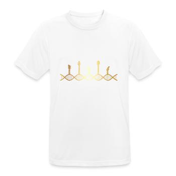 die Gitarre liegt in meiner DNA - Männer T-Shirt atmungsaktiv - Weiß - Vorne - AI Model Male 185 dark (185cm)