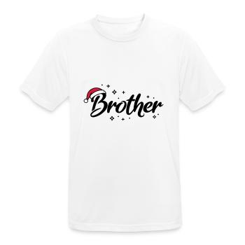 Santa Hat Brother Brother - Men's Breathable T-Shirt - white - Front - AI Model Male 185 dark (185cm)