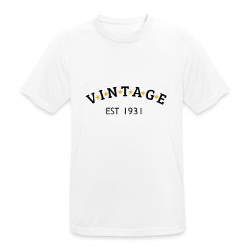 Jahrgang ist 1931 - Männer T-Shirt atmungsaktiv - Weiß - Vorne - AI Model Male 185 dark (185cm)