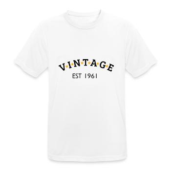 Vintage est 1961 - T-shirt respirant Homme - blanc - Devant - AI Model Male 185 dark (185cm)
