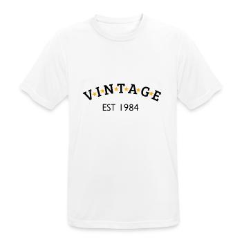 Vintage est 1984 - T-shirt respirant Homme - blanc - Devant - AI Model Male 185 dark (185cm)