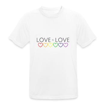L'amour est l'amour Coeur chaîne arc-en-ciel - T-shirt respirant Homme - blanc - Devant - AI Model Male 185 dark (185cm)