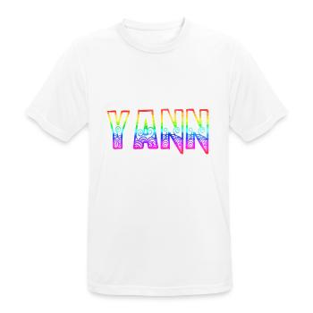 yann rs arc-en-ciel - T-shirt respirant Homme - blanc - Devant - AI Model Male 185 dark (185cm)