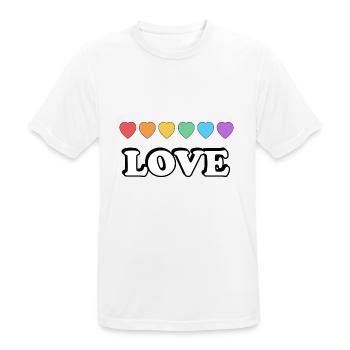 Liebe Regenbogenherzen - Männer T-Shirt atmungsaktiv - Weiß - Vorne - AI Model Male 185 dark (185cm)