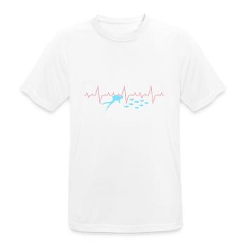 Taucher Herzschlag Tauchen Dive - Männer T-Shirt atmungsaktiv - Weiß - Vorne - AI Model Male 185 dark (185cm)