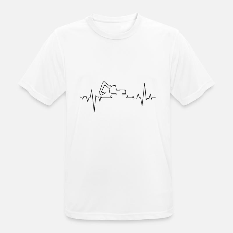 Bagger Pulse Geschenk Baggerfahrer Baustelle - Männer T-Shirt atmungsaktiv - Weiß