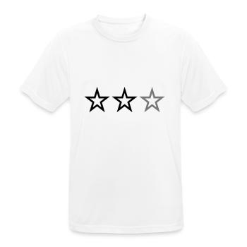 3 STERNE - Männer T-Shirt atmungsaktiv - Weiß - Vorne - AI Model Male 185 dark (185cm)