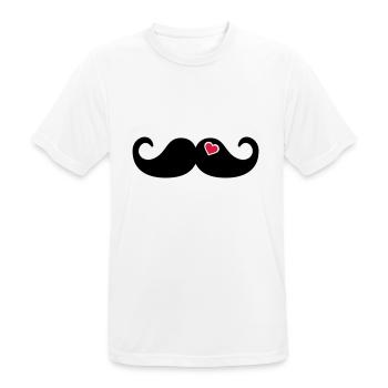 Mustache Bart - Männer T-Shirt atmungsaktiv - Weiß - Vorne - AI Model Male 185 dark (185cm)