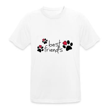 Meilleur ami de Slagon, j'aime mon chien ou mon chat. - T-shirt respirant Homme - blanc - Devant - AI Model Male 185 dark (185cm)