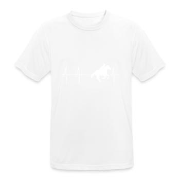 herzschlag reiter pferd reitsport - Men's Breathable T-Shirt - white - Front - AI Model Male 185 dark (185cm)