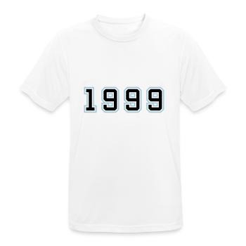 1999 Année Anniversaire - T-shirt respirant Homme - blanc - Devant - AI Model Male 185 dark (185cm)