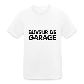 buveur de garage - T-shirt respirant Homme - blanc - Devant - AI Model Male 185 dark (185cm)