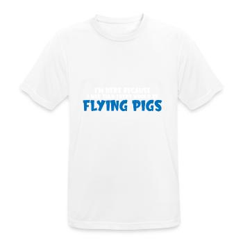 On m’a dit qu’il y aurait des cochons volants 8 - T-shirt respirant Homme - blanc - Devant - AI Model Male 185 dark (185cm)