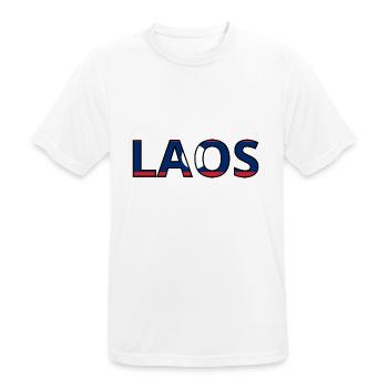 Drapeau Laos - T-shirt respirant Homme - blanc - Devant - AI Model Male 185 dark (185cm)