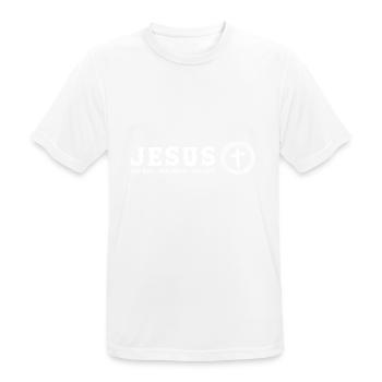 Jesus The Way The Truth The Life - 1 Cross 3 - Men's Breathable T-Shirt - white - Front - AI Model Male 185 dark (185cm)