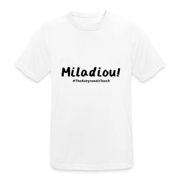 Miladiou !! - T-shirt respirant Homme - blanc - Devant - AI Model Male 185 dark (185cm)