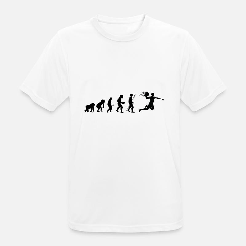 Handball Evolution Geschenkidee - Männer T-Shirt atmungsaktiv - Weiß