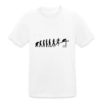 Hürdenlauf Leichtathletik Evolution Hürdenläufer - Männer T-Shirt atmungsaktiv - Weiß - Vorne - AI Model Male 185 dark (185cm)