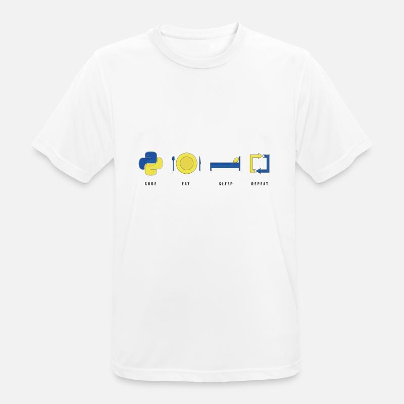 CODER PYTHON LIFE - T-shirt respirant Homme - blanc