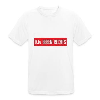 DJs gegen rechts - Männer T-Shirt atmungsaktiv - Weiß - Vorne - AI Model Male 185 dark (185cm)