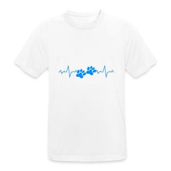 Hundeliebe Pfote Herzschlag Katze - Männer T-Shirt atmungsaktiv - Weiß - Vorne - AI Model Male 185 dark (185cm)
