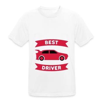 Meilleur pilote de voiture de sport (voiture de sport, bannière) - T-shirt respirant Homme - blanc - Devant - AI Model Male 185 dark (185cm)
