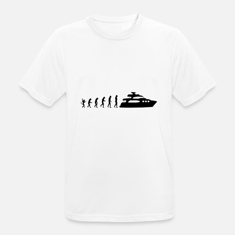 Boot Evolution Motorboot - Männer T-Shirt atmungsaktiv - Weiß