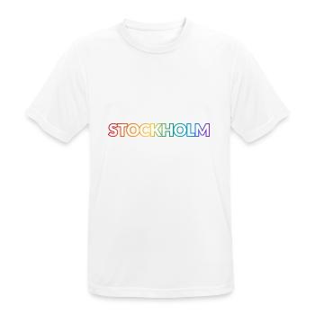 Stockholm Schweden Regenbogen LGBTQ Gay Pride - Männer T-Shirt atmungsaktiv - Weiß - Vorne - AI Model Male 185 dark (185cm)