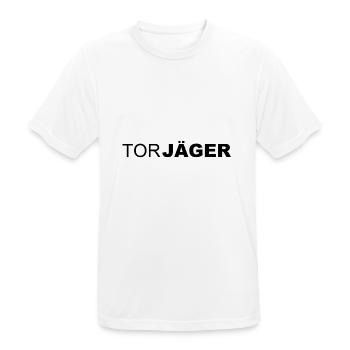 Torjäger - Fussball - Sport - Fußballspieler - Männer T-Shirt atmungsaktiv - Weiß - Vorne - AI Model Male 185 dark (185cm)