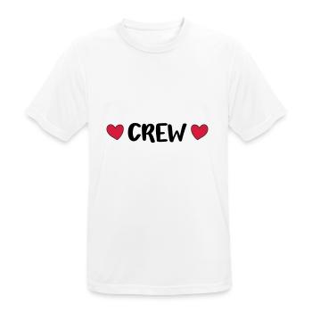 Crew Herz - Männer T-Shirt atmungsaktiv - Weiß - Vorne - AI Model Male 185 dark (185cm)