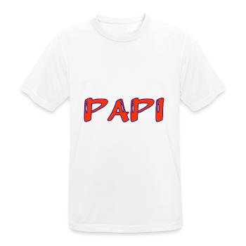 PAPI. FÊTE DES PÈRES. BONNE FÊTE PAPA. PAPA - T-shirt respirant Homme - blanc - Devant - AI Model Male 185 dark (185cm)